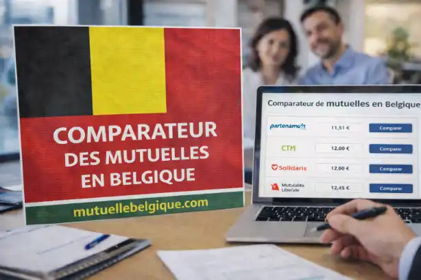 Drie brochures van verschillende ziekenfondsen naast elkaar op een tafel