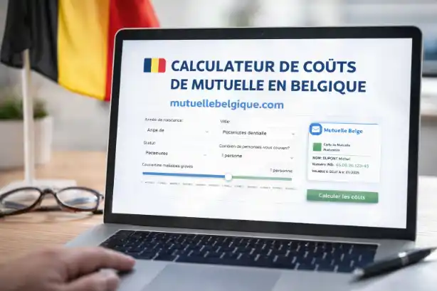 Rekenmachine, notitieblok en een stapel ziekenfondsbrieven op een bureau