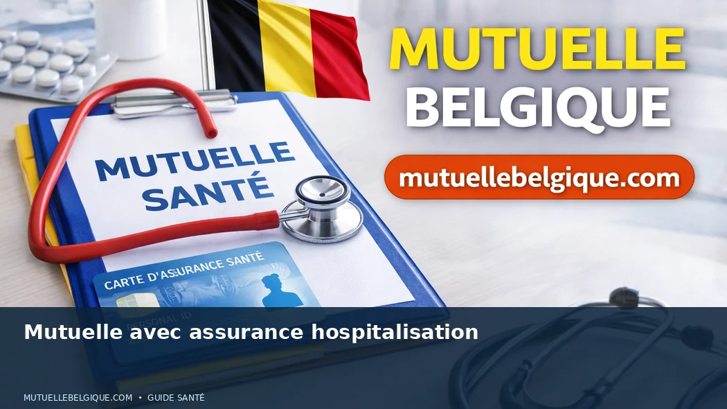 Couloir d'hôpital belge avec panneau d'orientation et lit d'hospitalisation en chambre
