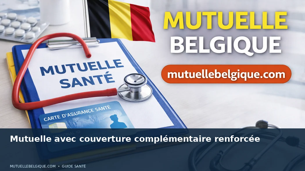 Table avec calculatrice, factures de soins et carnet de notes pour comparer des avantages de mutualité